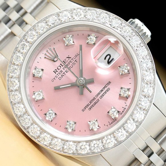 Sale! Rolex 18k Pink 1ct++ Diamond Datejust Watch - Picture 2 of 6